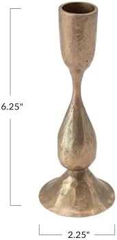 Creative Co-Op Hand-Forged Metal Taper, Antique Brass Finish Candle Holder - Image 2