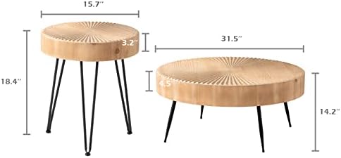 COZAYH 2-Piece Modern Farmhouse Living Room Coffee Table Set, Nesting Table - Image 4