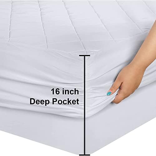 Utopia Bedding Quilted Fitted Mattress Pad - Mattress Cover Stretches up to 16 - Image 3