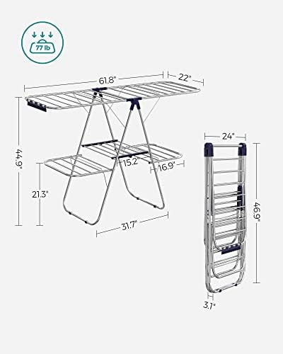 SONGMICS Clothes Drying Rack, Laundry Drying Rack, Free-Standing Drying Rack - Image 6