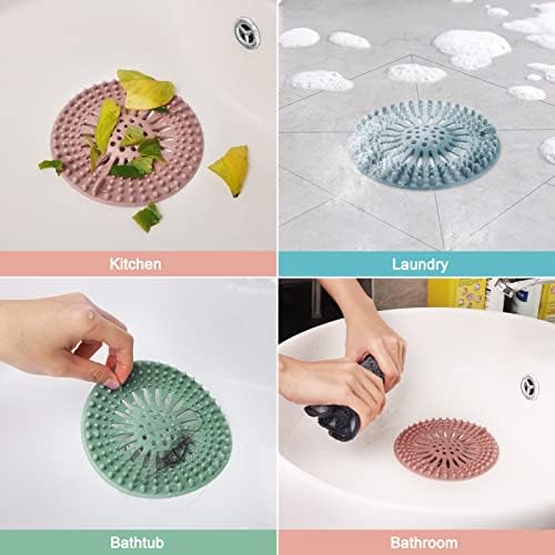 Hair Catcher Durable Silicone Hair Stopper Shower Drain Covers Easy to Install - Image 2