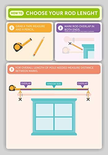 Ivilon Drapery Window Curtain Rod - End Cap Style Design 1 Inch Pole - Image 5