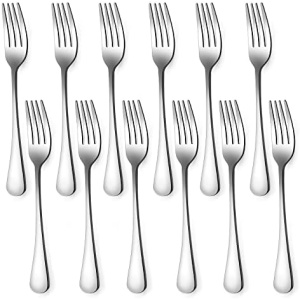 Set of 12, Stainless Steel Dinner Forks Silverware Set, Heavy-Duty Dinner Forks