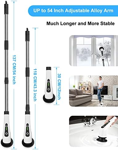 Leebein Electric Spin Scrubber, Cordless Cleaning Brush with 8 Replaceable Brush - Image 4