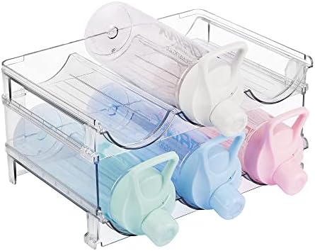 Vtopmart Plastic Water Bottle Organizer, 2 Pack Stackable Bottle Holder Storage