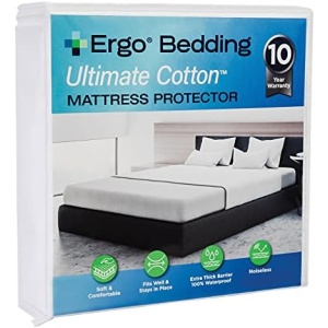 Ergo Queen Size Premium Mattress Protector, Waterproof, Breathable