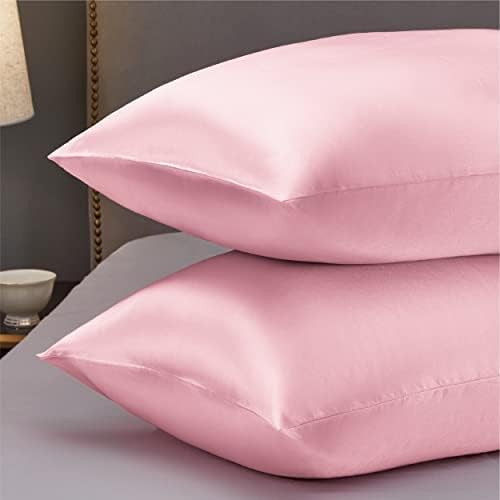 Bedsure Satin Pillow Case Standard 2 pack- Pink Pillowcase For Hair And Skin - Image 4