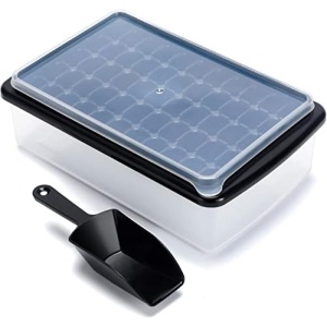 ARTLEO Ice Cube Tray with Lid and Bin for Freezer, Easy Release 55 Nugget Ice