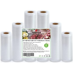 Food Vacuum Sealer Bag Rolls: KitchenBoss 6 Rolls Food Saver Bags