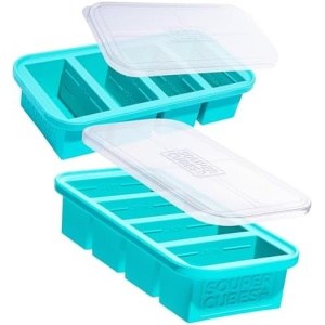 Souper Cubes 1-Cup Extra-Large Silicone Freezing Tray With Lid
