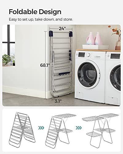 SONGMICS Clothes Drying Rack, Laundry Drying Rack, Free-Standing Drying Rack - Image 7