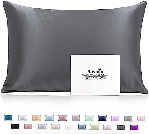 Ravmix 100% Mulberry Silk Pillowcase for Hair and Skin with Hidden Zipper