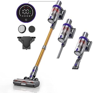 Laresar Cordless Vacuum Cleaner, 33KPa 400W Powerful Stick Vacuum, Touch Screen,