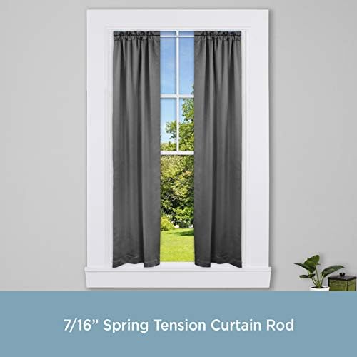 Kenney KN631/9 Spring Tension Curtain Rod, 28 to 48", Pewter - Image 2