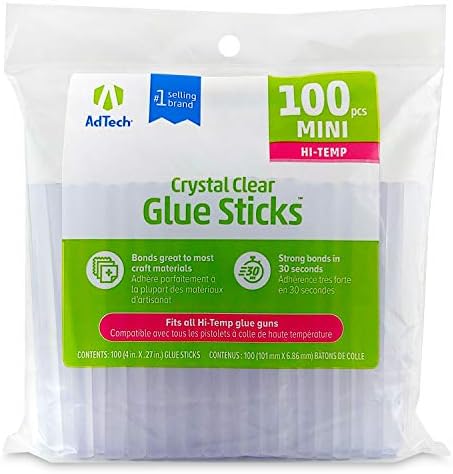 Adtech W229-34ZIP100 Mini Hot Glue Sticks, 1pack ,100 pieces