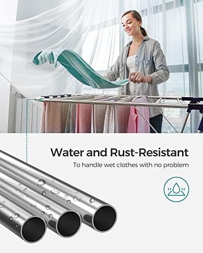 SONGMICS Clothes Drying Rack, Laundry Drying Rack, Free-Standing Drying Rack - Image 8