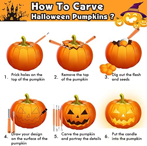 Pumpkin Carving Tools, Halloween 9 Pcs Professional Pumpkin Carving Kit - Image 5