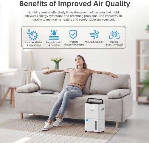 HOGARLABS 3500 Sq. Ft 50 Pint Energy Star Dehumidifier for Home Basements - Image 8
