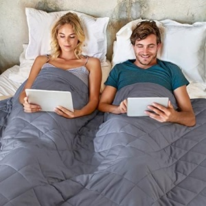 JOLLYVOGUE Weighted Blanket Queen (15lbs, 60''x80''), Cooling Heavy Blanket