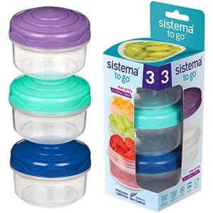 Sistema to Go Collection Mini Bites Small Food Storage Containers, 4.39 oz./130