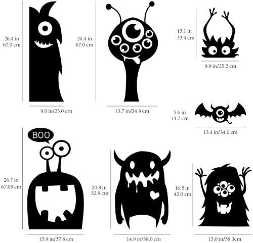CCINEE 10PCS Giant Halloween Window Clings Novelty Cute Wiggly Monster Window - Image 3
