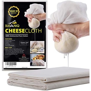 Sufaniq Cheesecloth Grade 90-Unbleached 100% Cotton Fabric Reusable Ultra Fine