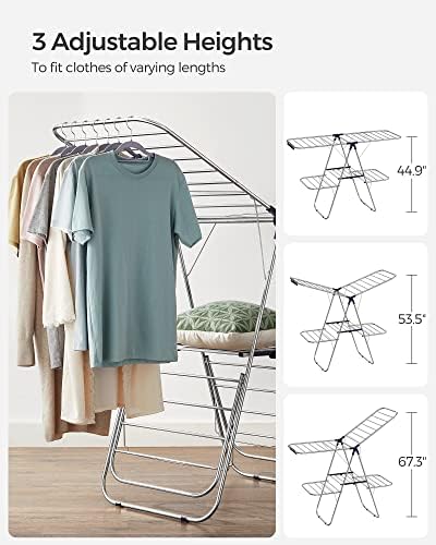 SONGMICS Clothes Drying Rack, Laundry Drying Rack, Free-Standing Drying Rack - Image 5