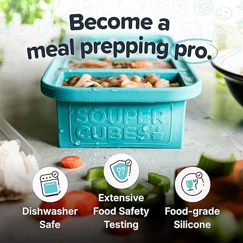 Souper Cubes 1-Cup Extra-Large Silicone Freezing Tray With Lid - Image 6