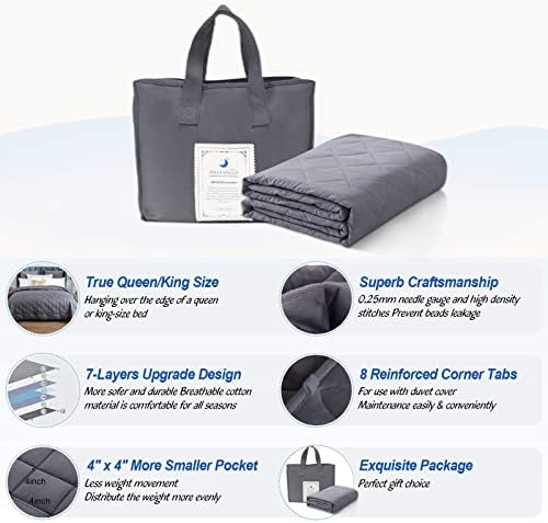 JOLLYVOGUE Weighted Blanket Queen (15lbs, 60''x80''), Cooling Heavy Blanket - Image 2