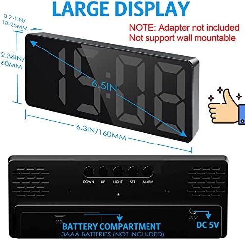 AMIR Digital Alarm Clock, LED Clock for Bedroom, Electronic Desktop Clock - Image 2