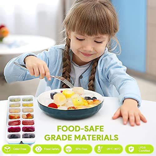 Ice Cube Trays 4 Pack, Airabc Silicone Ice Cube Trays with Removable Lid - Image 3