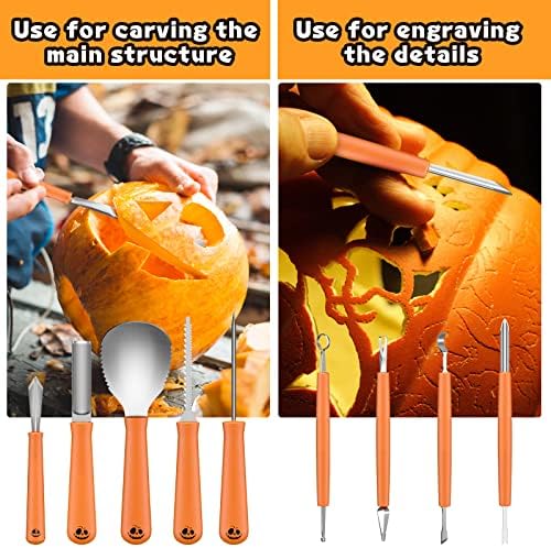 Pumpkin Carving Tools, Halloween 9 Pcs Professional Pumpkin Carving Kit - Image 2