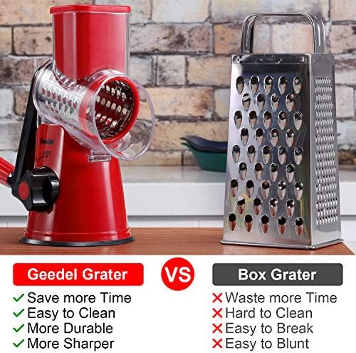 Geedel Kitchen Cheese Grater, Rotary Mandoline Vegetable Slicer - Image 2