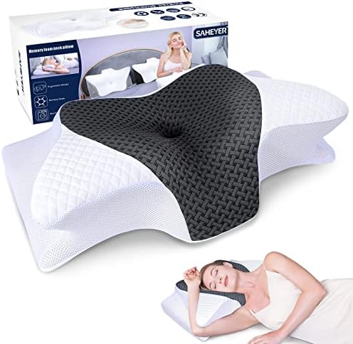 SAHEYER Cervical Pillow for Neck and Shoulder Pain Relief, Odorless Heated Neck