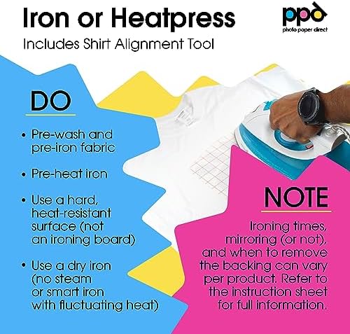 PPD Inkjet Iron-On Light T Shirt Transfers Paper LTR 8.5x11” Pack of 10 Sheets - Image 6