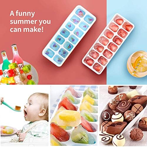 Ice Cube Trays 4 Pack, Airabc Silicone Ice Cube Trays with Removable Lid - Image 2