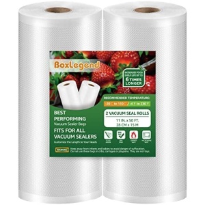 BoxLegend Vacuum Sealer Bags 11''x50' (2 Pack), Food Saver Bags Rolls, Sac Sous