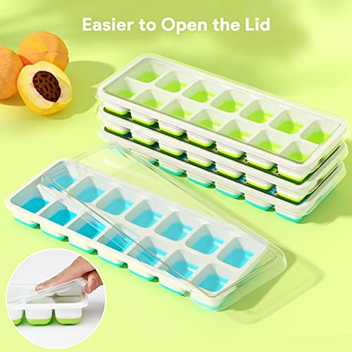 Ice Cube Trays 4 Pack, Airabc Silicone Ice Cube Trays with Removable Lid - Image 7
