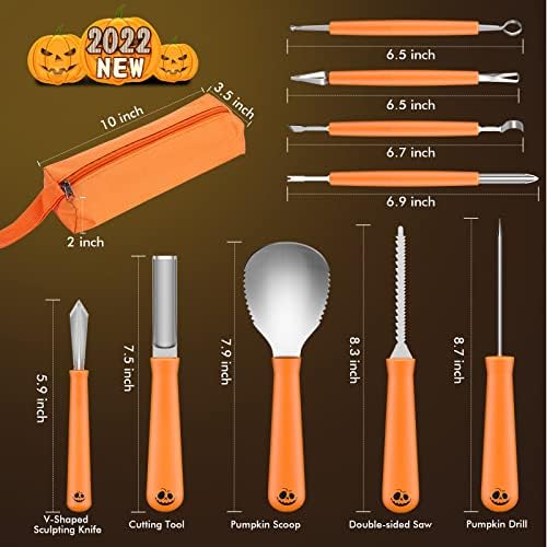 Pumpkin Carving Tools, Halloween 9 Pcs Professional Pumpkin Carving Kit - Image 4