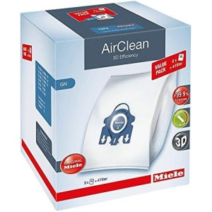 Miele AirClean 3D Efficiency Dust Bag, Type GN, XL Value Pack, 8 Bags