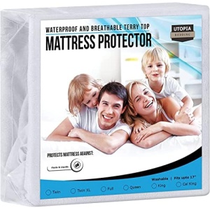 Utopia Bedding Waterproof Terry Top Mattress Protector Queen 200 GSM, Mattress