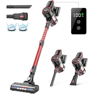 Cordless Vacuum Cleaner, 350W Stick Vacuum Cleaner with 30KPA Powerful Suction
