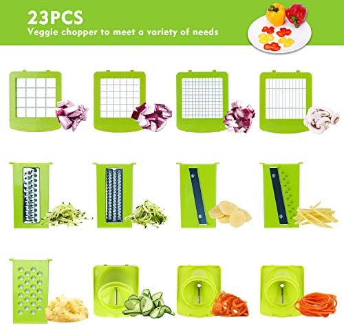 Vegetable Chopper and Slicer Dicer for Kitchen 23 PCS Veggie Slicer and Chopper - Image 2