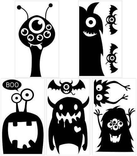 CCINEE 10PCS Giant Halloween Window Clings Novelty Cute Wiggly Monster Window - Image 2