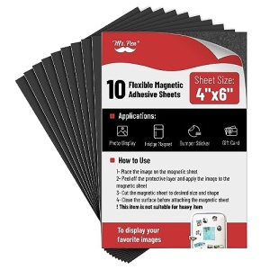 Mr. Pen- Adhesive Magnetic Sheets, 4" x 6", 10 Pack, Magnetic Sheets