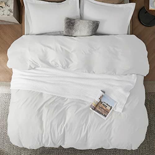 Bedsure White Duvet Cover Queen Size - Soft Brushed Microfiber Duvet Cover - Image 3