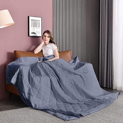 JOLLYVOGUE Weighted Blanket Queen (15lbs, 60''x80''), Cooling Heavy Blanket - Image 7