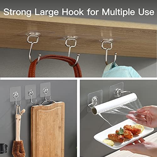 Large Adhesive Hooks for Hanging Heavy-Duty 44Ib(Max) 10 Packs, Wall Hooks - Image 8