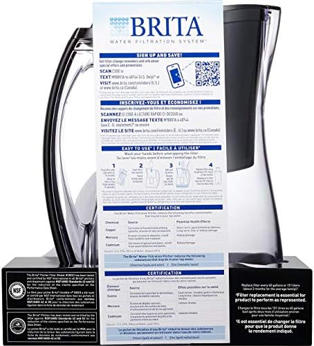 Brita Medium 8 Cup Water Filter Pitcher with 1 Standard Filter, BPA Free Marina - Image 3