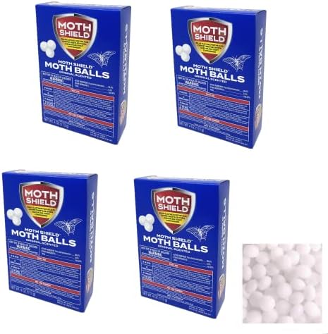 MothShield 4 Pack Old Fashioned Original Moth Balls, Carpet Beetles